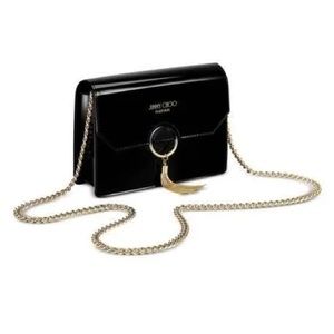 Jimmy Choo Black Crossbody with Gold Chain